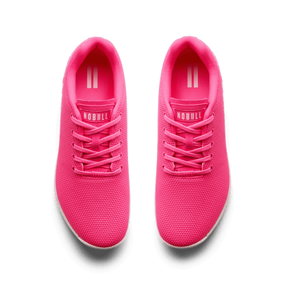 NOBULL Women's Neon Pink Classic White Outwork Shoes