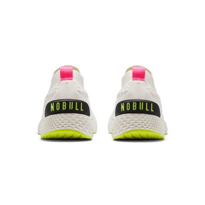 NOBULL Women's Classic White Yellow Alert Allday Knit Shoes