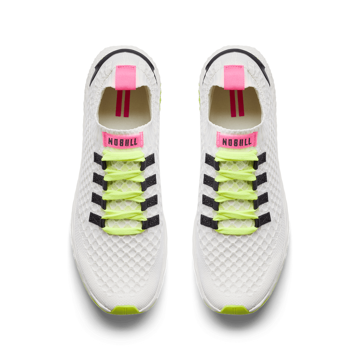 NOBULL Women's Classic White Yellow Alert Allday Knit Shoes