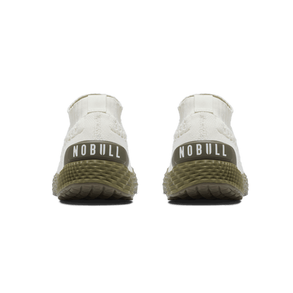 NOBULL Women's Mineral White Olive Allday Knit Shoes