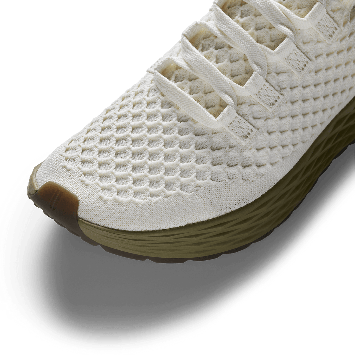 NOBULL Women's Mineral White Olive Allday Knit Shoes