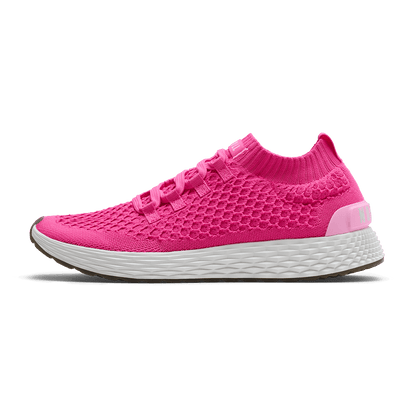 NOBULL Women's Neon Pink White Allday Knit Shoes