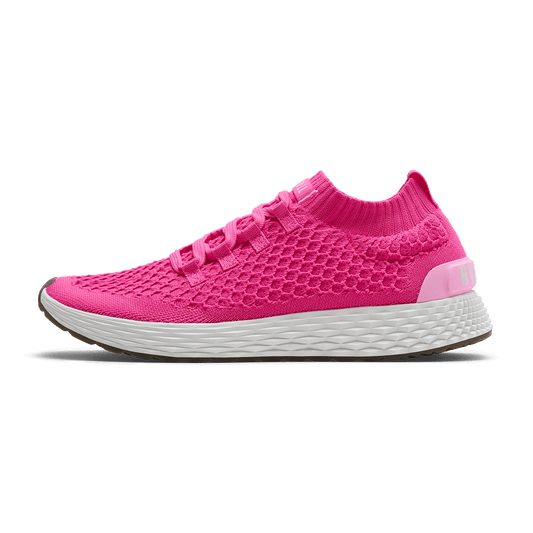 NOBULL Women's Neon Pink White Allday Knit Shoes