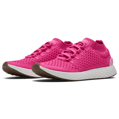 NOBULL Women's Neon Pink White Allday Knit Shoes