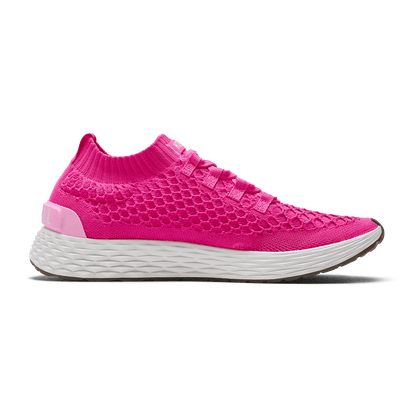NOBULL Women's Neon Pink White Allday Knit Shoes