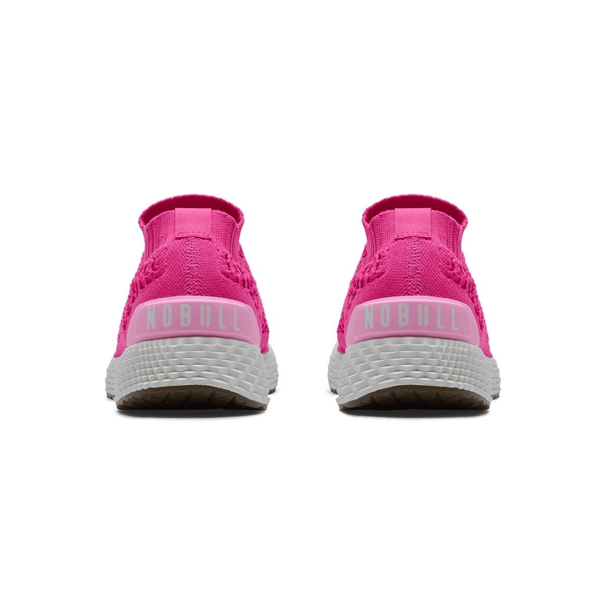 NOBULL Women's Neon Pink White Allday Knit Shoes