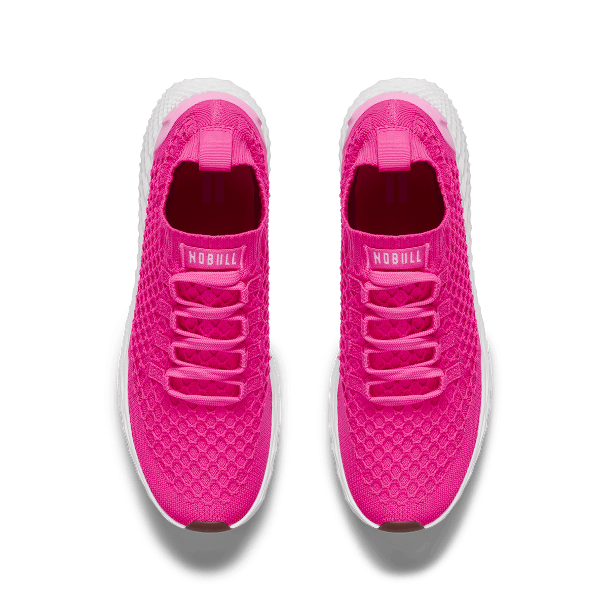NOBULL Women's Neon Pink White Allday Knit Shoes