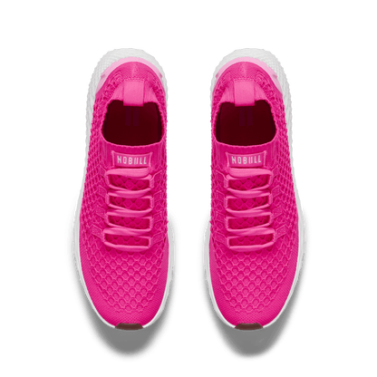 NOBULL Women's Neon Pink White Allday Knit Shoes