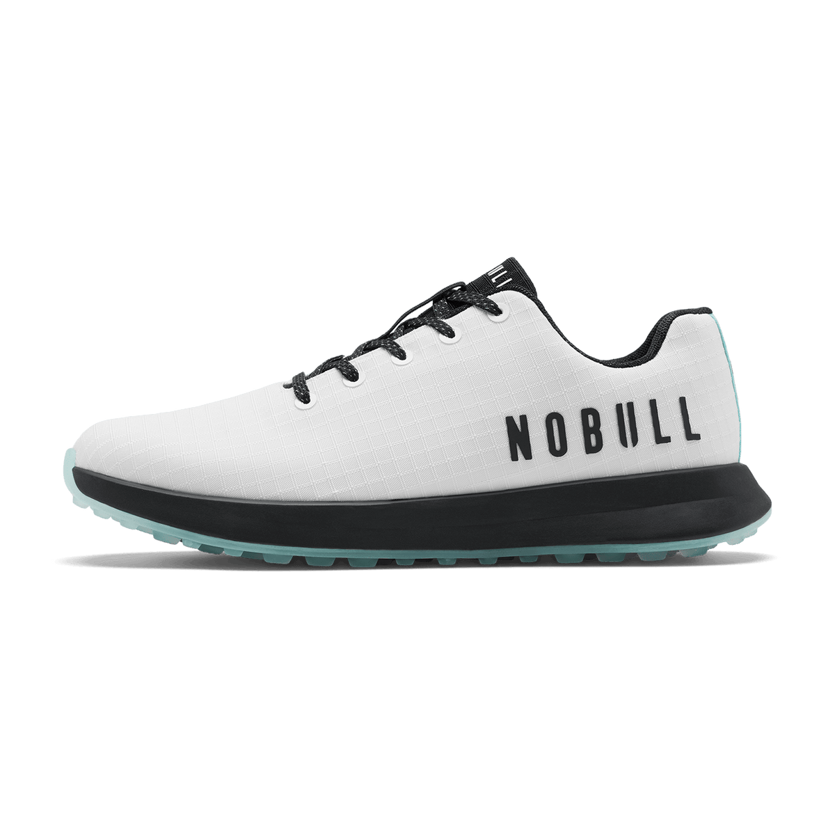 NOBULL Women's Classic White Turquoise Ripstop Golf Shoes