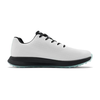 NOBULL Women's Classic White Turquoise Ripstop Golf Shoes