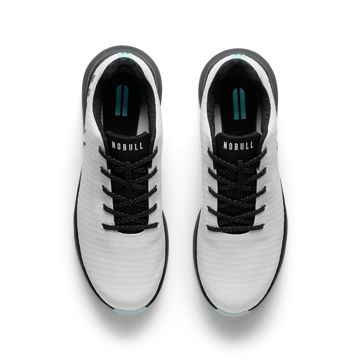 NOBULL Women's Classic White Turquoise Ripstop Golf Shoes