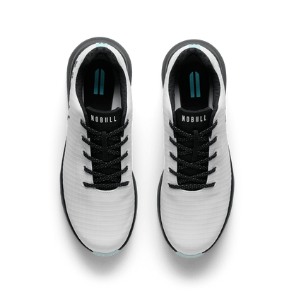 NOBULL Women's Classic White Turquoise Ripstop Golf Shoes