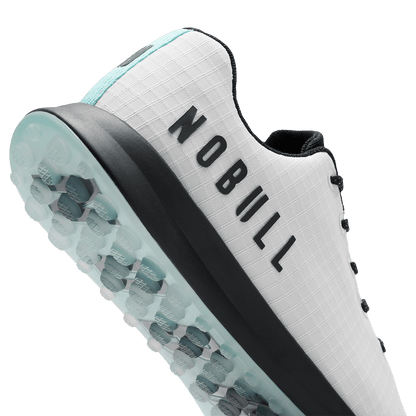 NOBULL Women's Classic White Turquoise Ripstop Golf Shoes