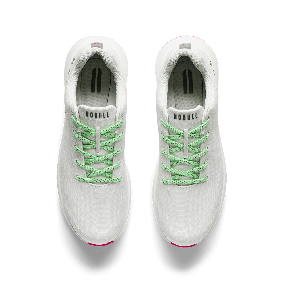 NOBULL Women's Classic White Pink Glo Ripstop Golf Shoes