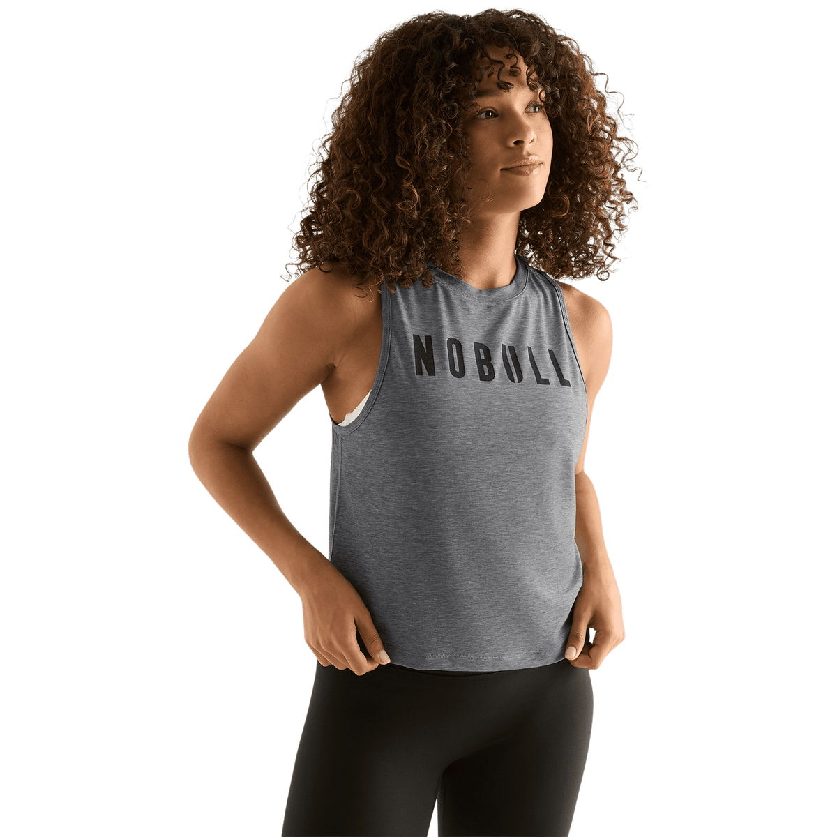 NOBULL Women's Heather Grey NOBULL Muscle Tank Top