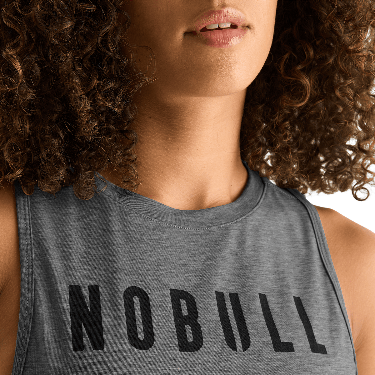 NOBULL Women's Heather Grey NOBULL Muscle Tank Top