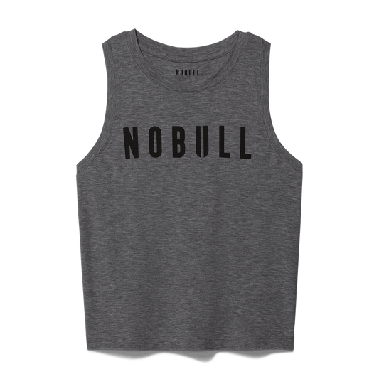 NOBULL Women's Heather Gray NOBULL Fitted Tank Top
