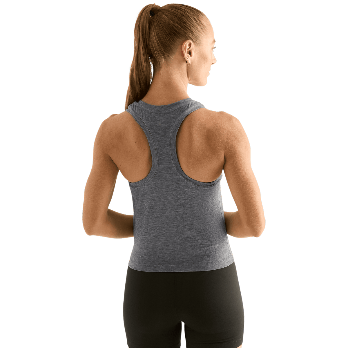NOBULL Women's Heather Gray NOBULL Fitted Tank Top