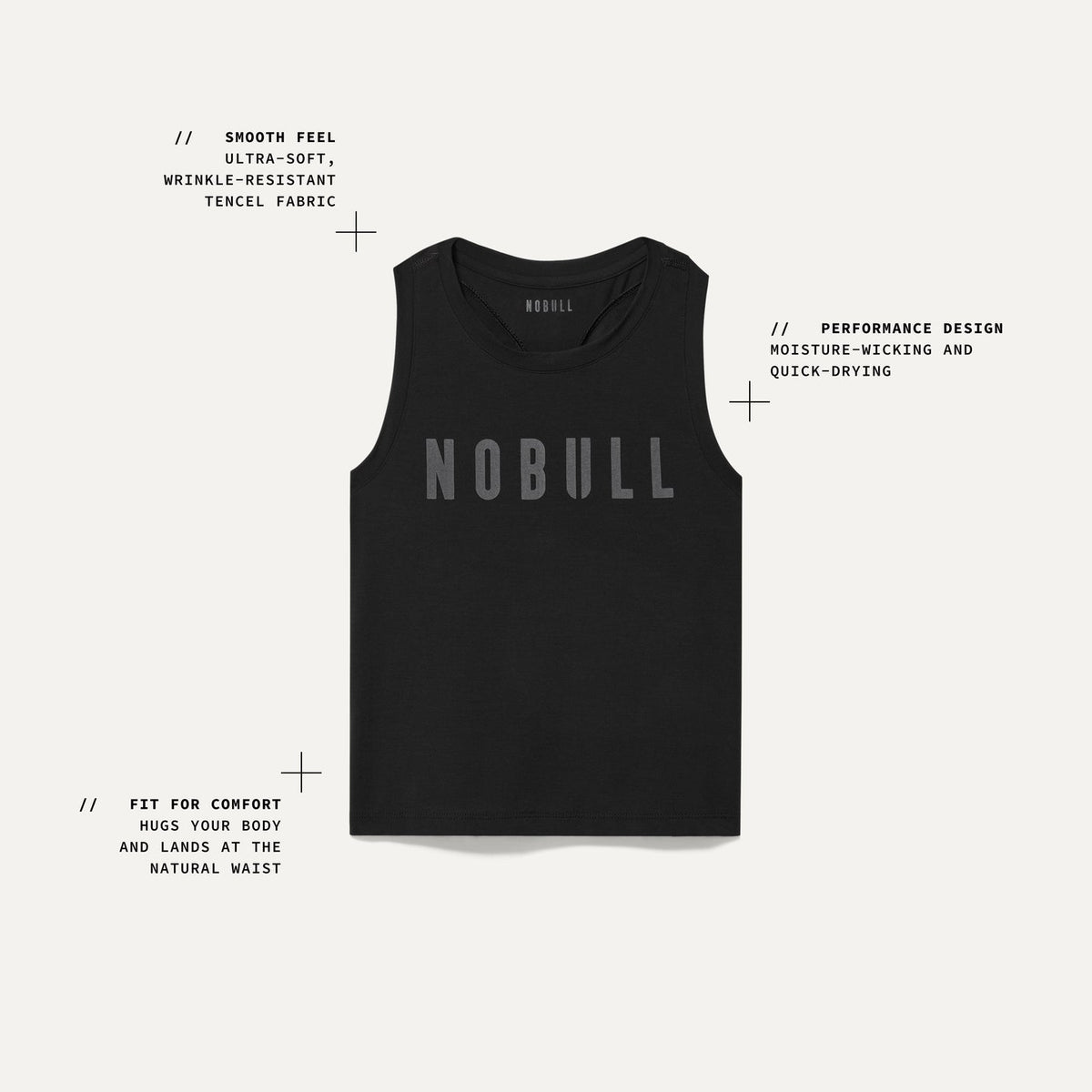 NOBULL Women's Heather Gray NOBULL Fitted Tank Top