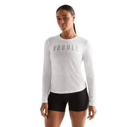 NOBULL Women's White NOBULL Long Sleeve Tee