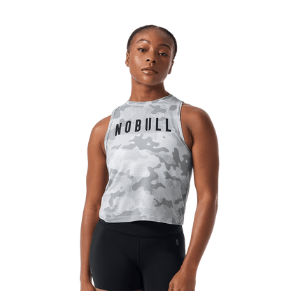 NOBULL Women's Light Gray Camo NOBULL Muscle Tank Top