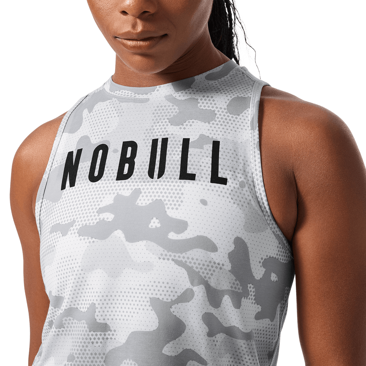 NOBULL Women's Light Gray Camo NOBULL Muscle Tank Top