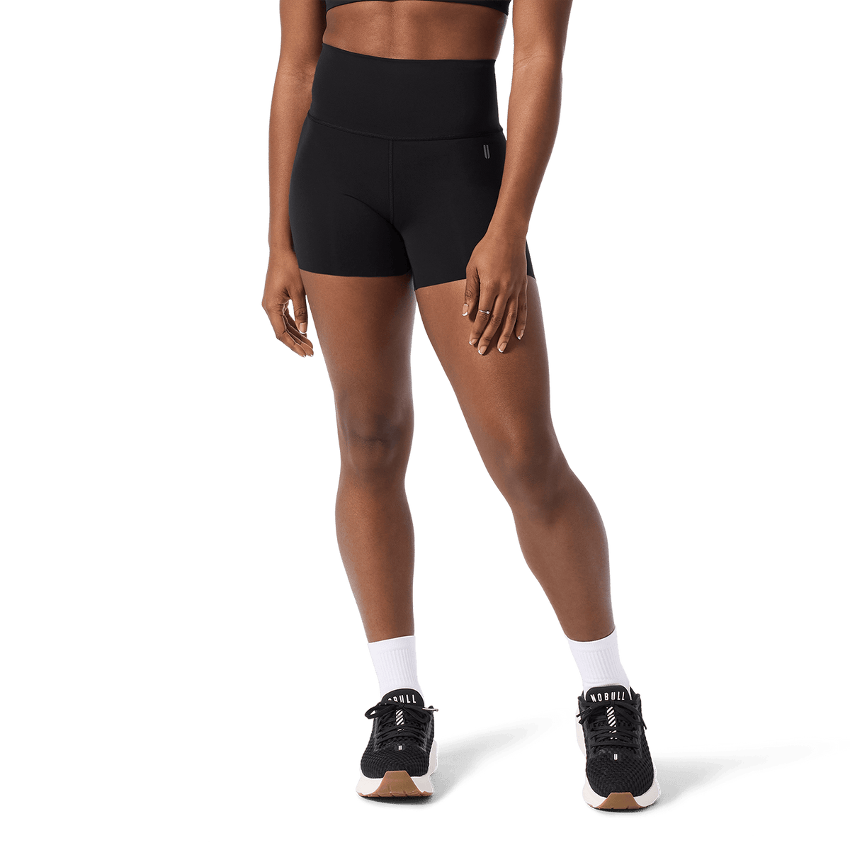 NOBULL Women's Black High-Rise Drive Short 4"