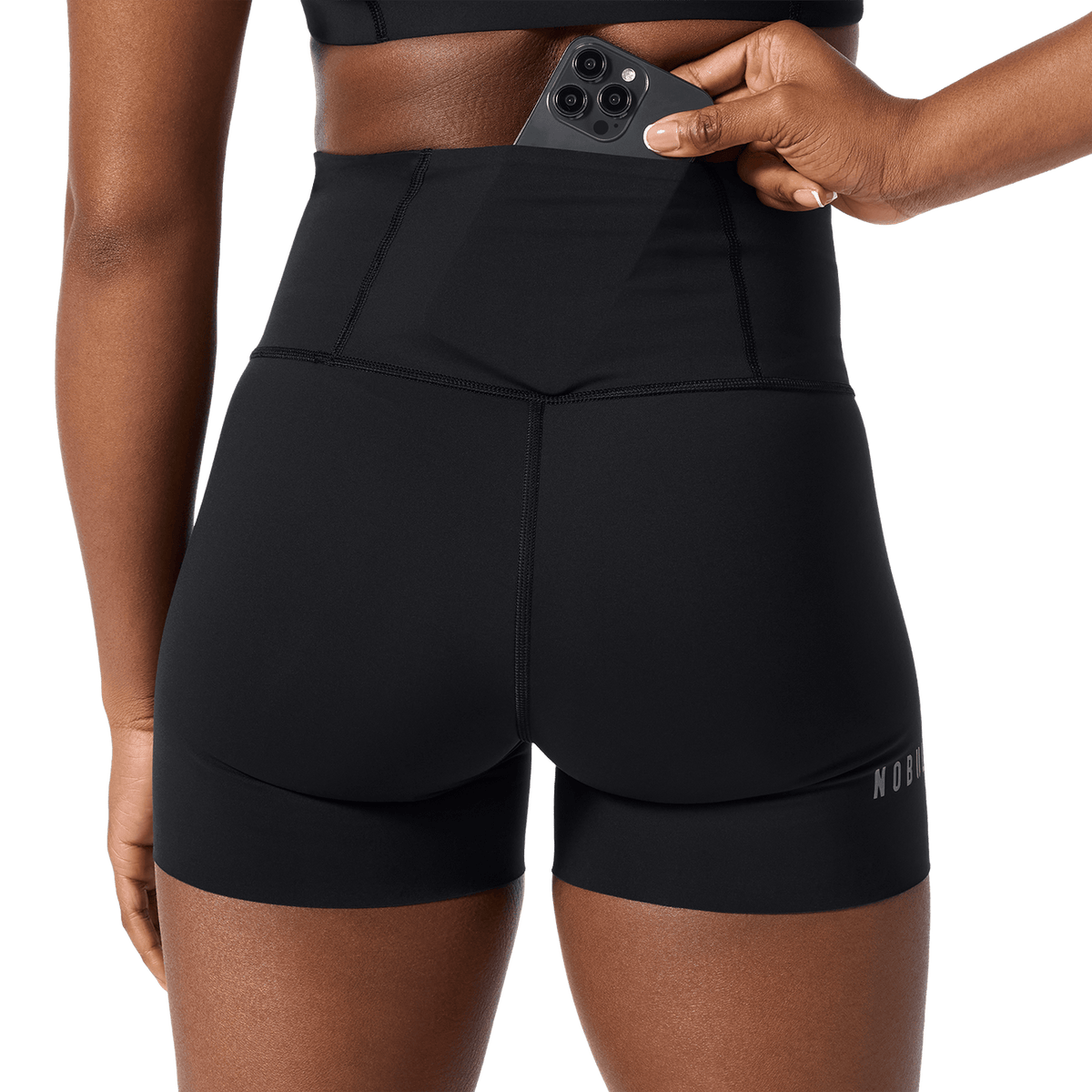 NOBULL Women's Black High-Rise Drive Short 4"