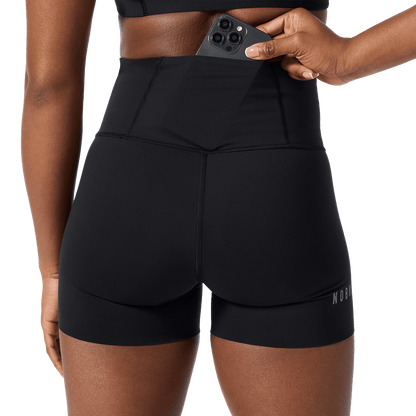 NOBULL Women's Black High-Rise Drive Short 4"