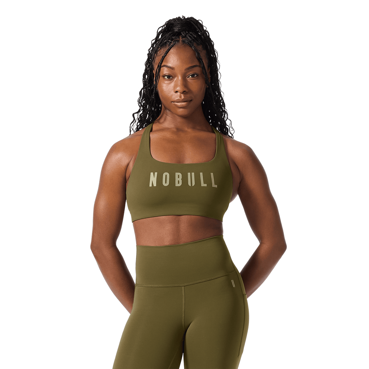 NOBULL Tactical Green NOBULL Drive Racerback Sports Bra