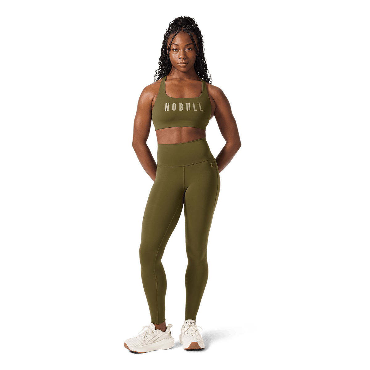 NOBULL Tactical Green NOBULL Drive Racerback Sports Bra