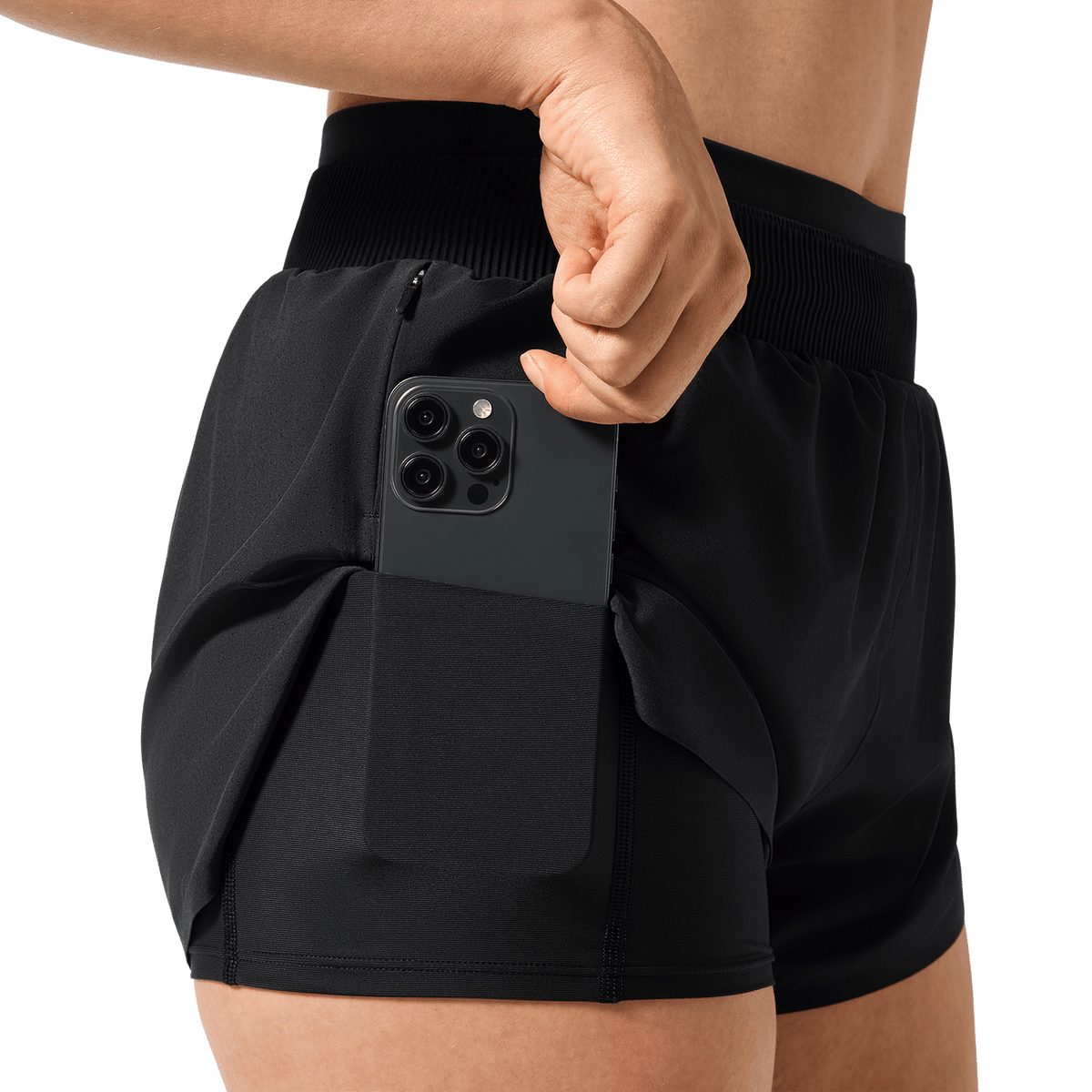 NOBULL Women's Black Drive 2-in-1 Short 3"