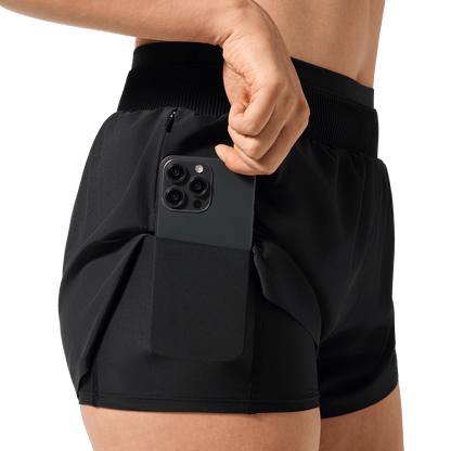 NOBULL Women's Black Drive 2-in-1 Short 3"