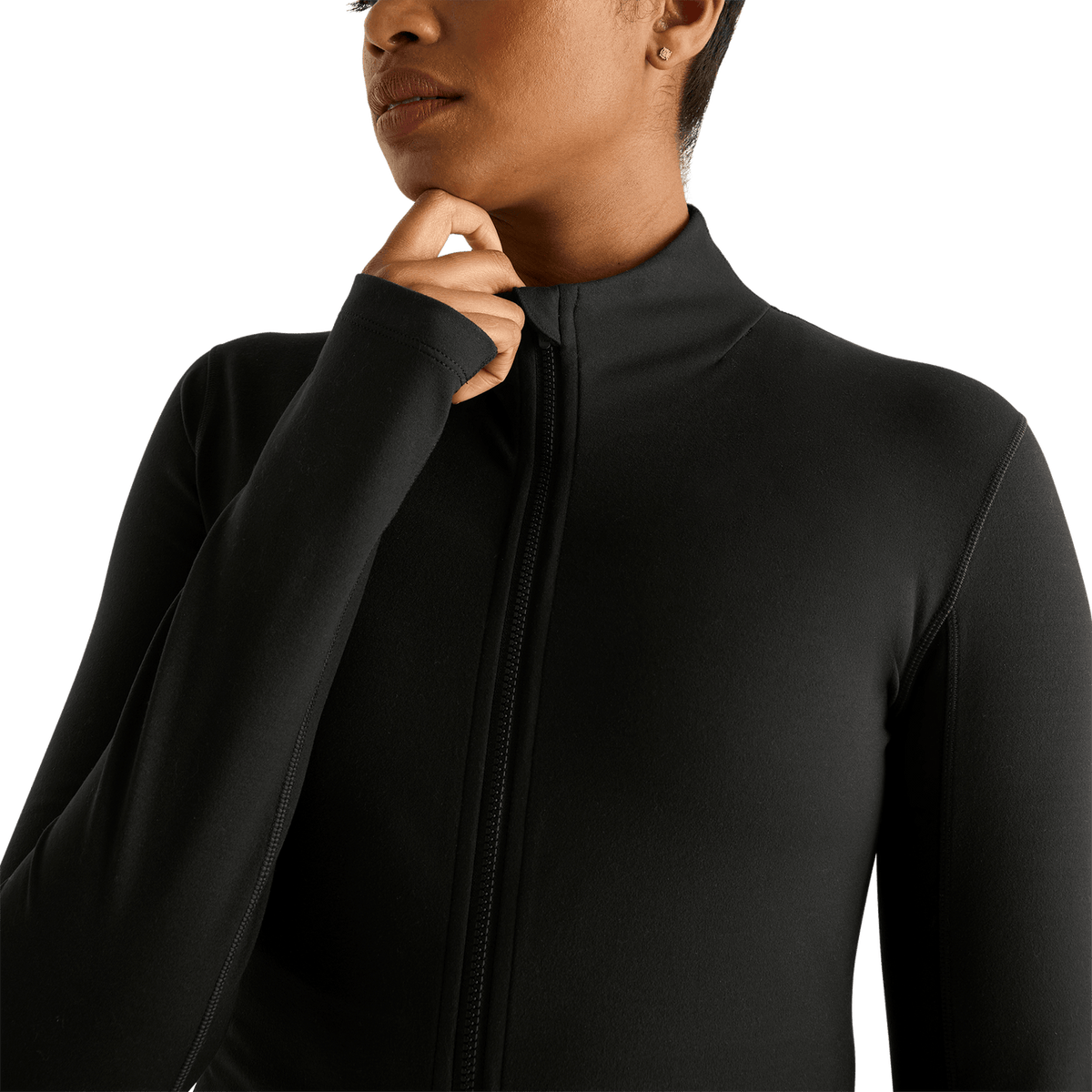 NOBULL Women's Black Matte Zip-Up Jacket