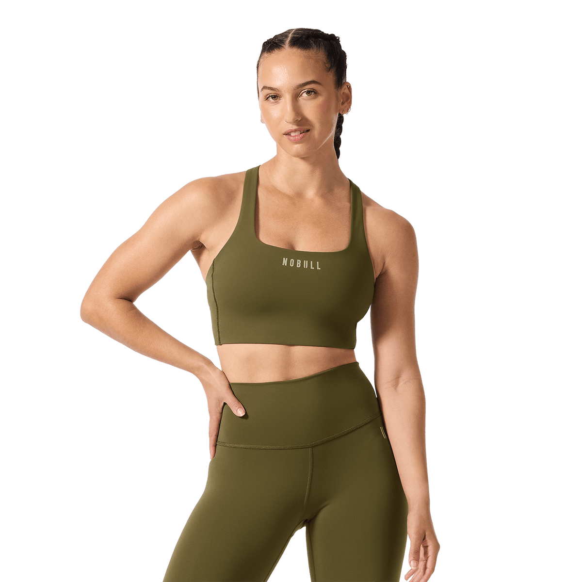 NOBULL Tactical Green NOBULL Drive Longline Sports Bra