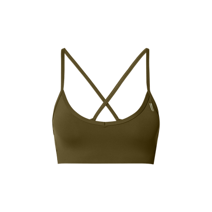 NOBULL Tactical Green Drive Thin Strap Sports Bra