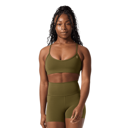 NOBULL Tactical Green Drive Thin Strap Sports Bra