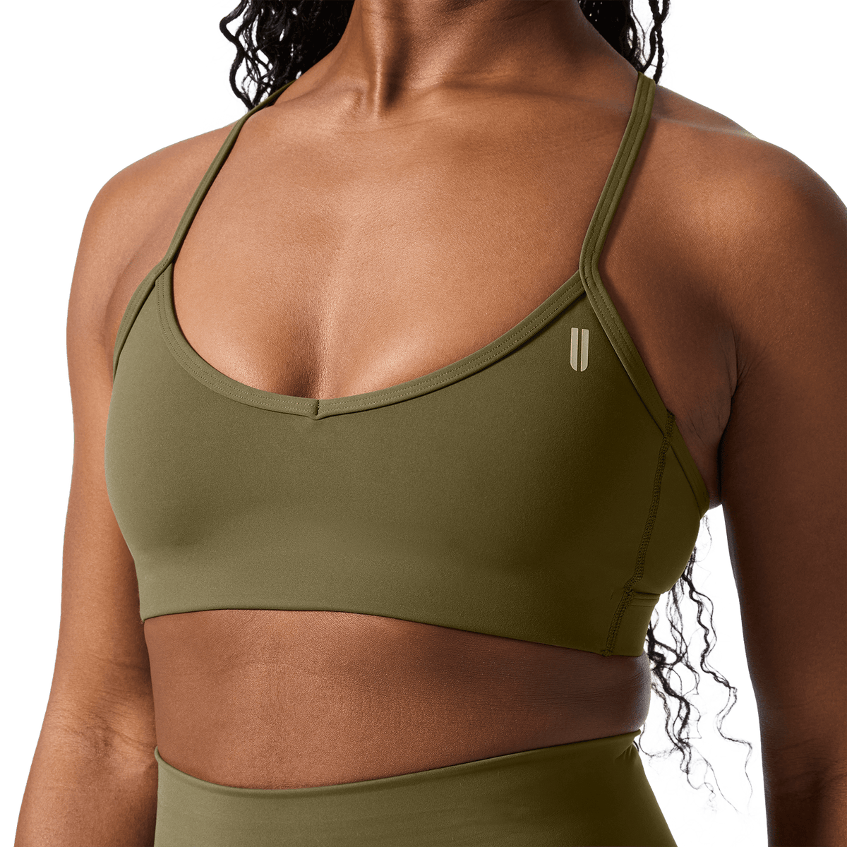 NOBULL Tactical Green Drive Thin Strap Sports Bra