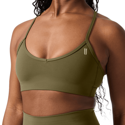 NOBULL Tactical Green Drive Thin Strap Sports Bra