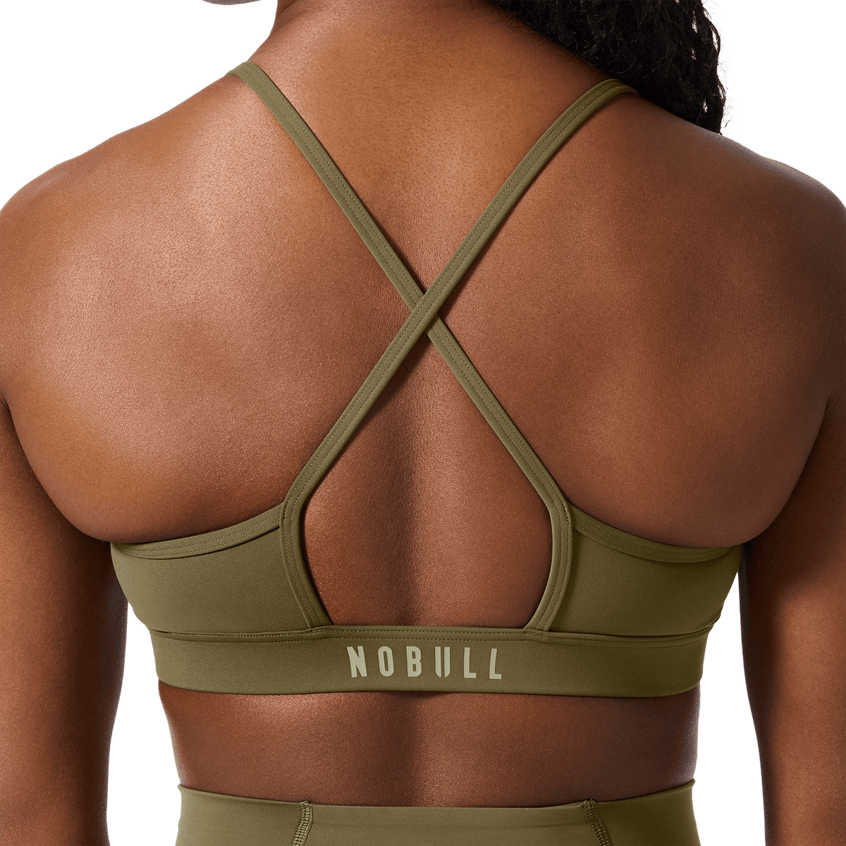 NOBULL Tactical Green Drive Thin Strap Sports Bra