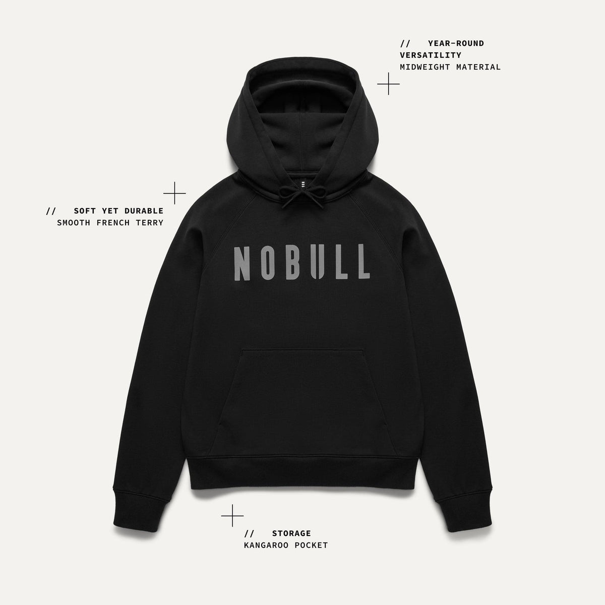 NOBULL Women's Light Grey Heather NOBULL Hoodie