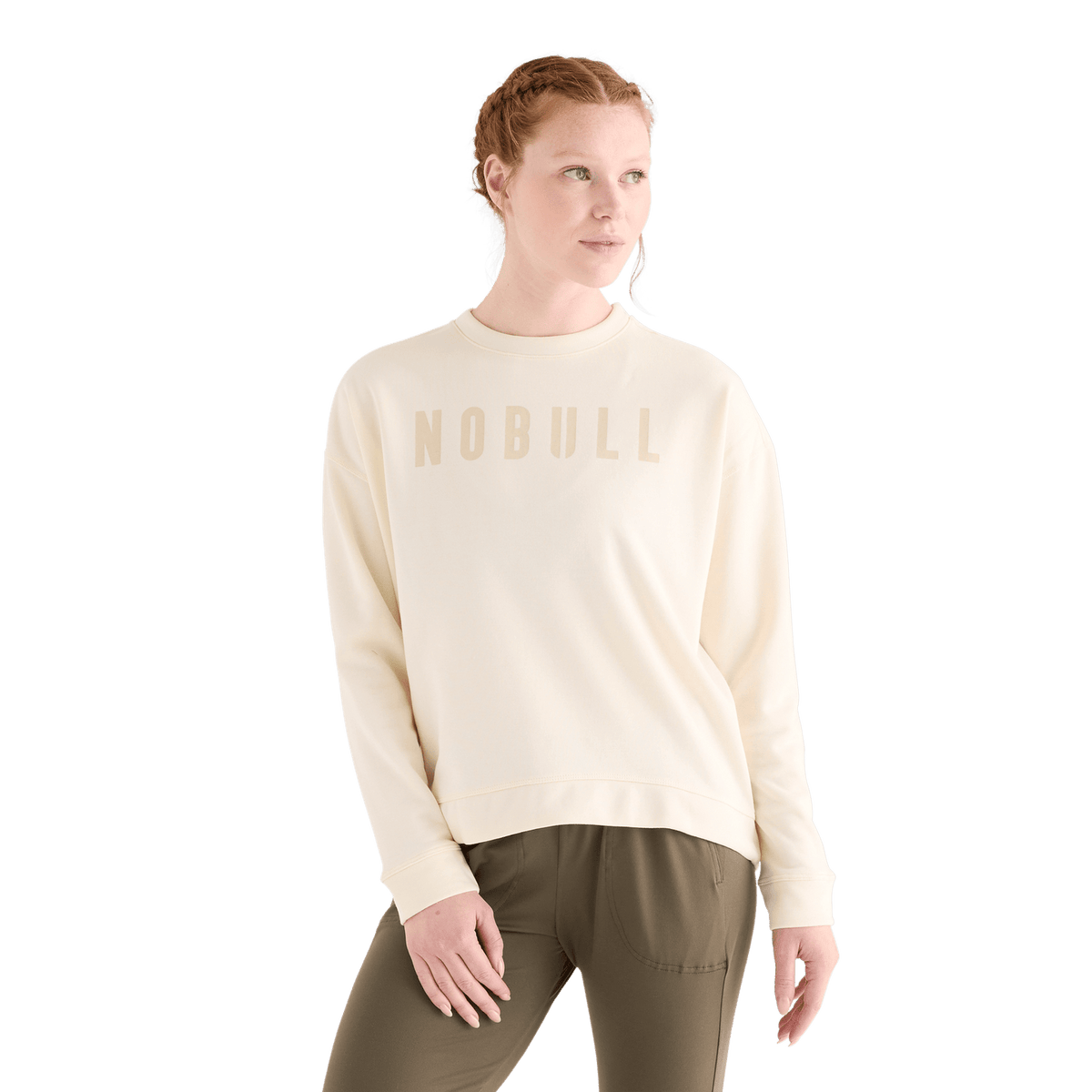 NOBULL Women's Ivory NOBULL Crew Sweatshirt