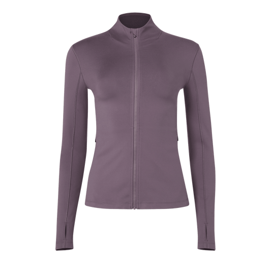 NOBULL Women's Black Plum Matte Zip-Up Jacket