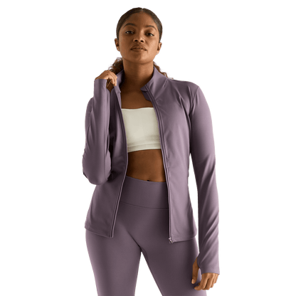 NOBULL Women's Black Plum Matte Zip-Up Jacket