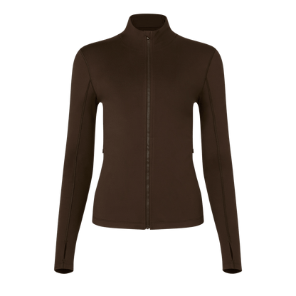 NOBULL Women's Chocolate Matte Zip-Up Jacket