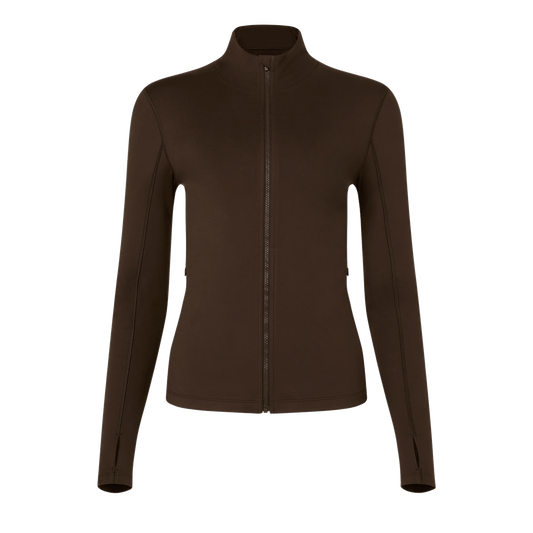 NOBULL Women's Chocolate Matte Zip-Up Jacket