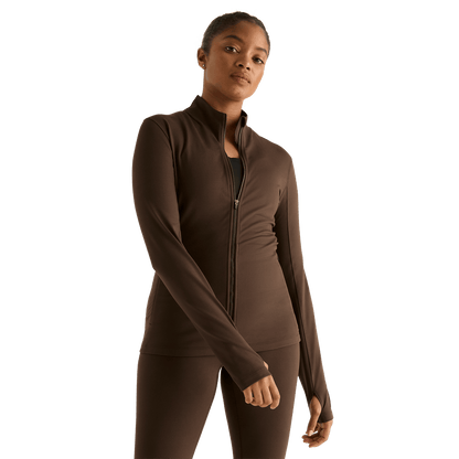 NOBULL Women's Chocolate Matte Zip-Up Jacket