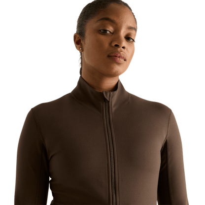 NOBULL Women's Chocolate Matte Zip-Up Jacket