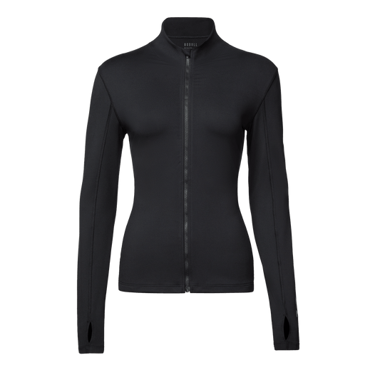 NOBULL Women's Black NOBULL Matte Zip-Up Jacket