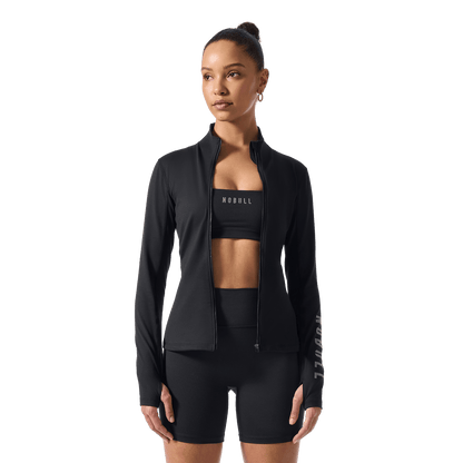 NOBULL Women's Black NOBULL Matte Zip-Up Jacket